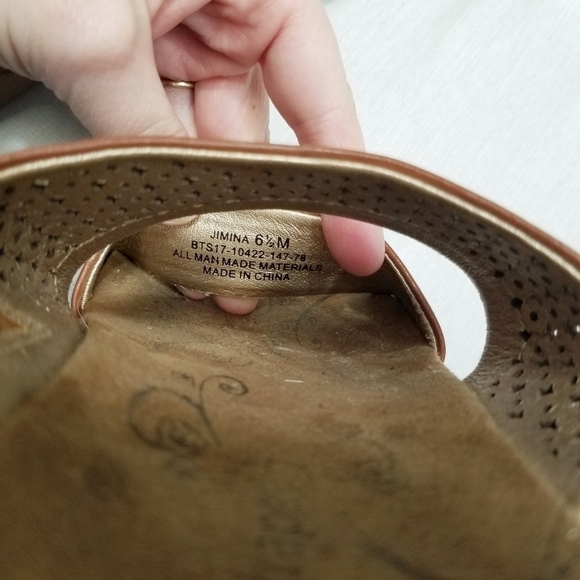 Baretraps Jimina faux leather slides slip on Brown Sandals all man made sz 6.5 - Picture 6 of 11